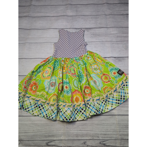 4 Matilda Jane PLatinum Green Floral Skirt Sara Dress - Picture 4 of 6